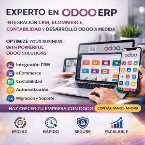 Integración CRM, eCommerce, Contabilidad y Desarrollo Odoo a Medida