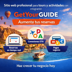 Sitio web profesional para tours y actividades con integración GetYourGuide